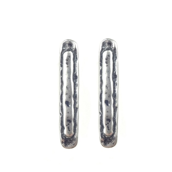 Sterling Bar Earrings - Picture 3 of 3